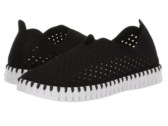 Tulip 139 Perforated Slip-On Sneaker in Black