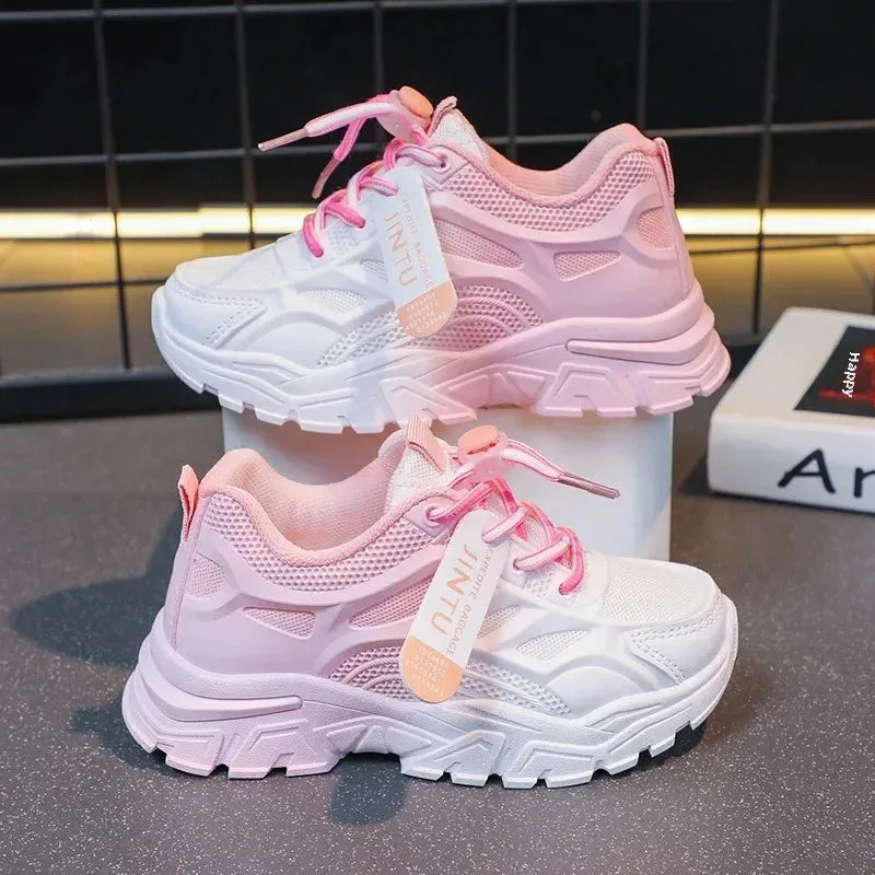 Ultra-Light Breathable Kids Sports Shoes Spring Autumn New Style Primary School Students Running Shoes Boys Girls Net Face