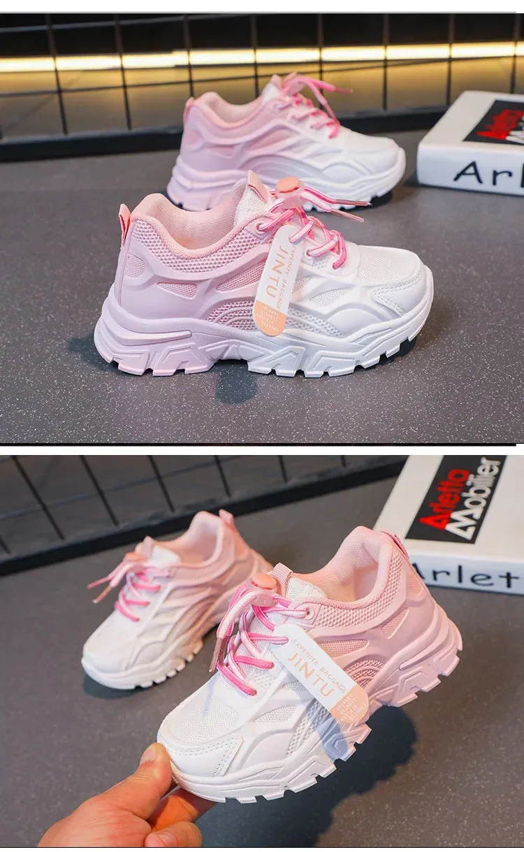 Ultra-Light Breathable Kids Sports Shoes Spring Autumn New Style Primary School Students Running Shoes Boys Girls Net Face