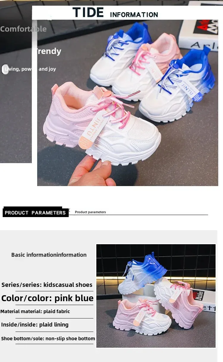 Ultra-Light Breathable Kids Sports Shoes Spring Autumn New Style Primary School Students Running Shoes Boys Girls Net Face