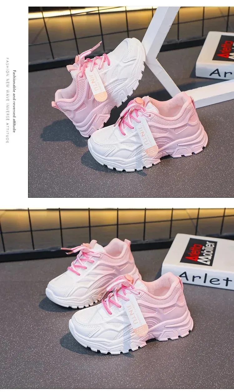 Ultra-Light Breathable Kids Sports Shoes Spring Autumn New Style Primary School Students Running Shoes Boys Girls Net Face