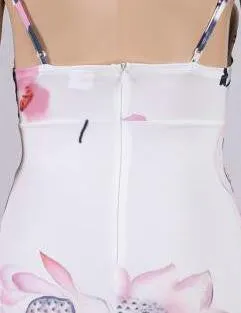 Vintage Flower Spaghetti Strap Bodycon