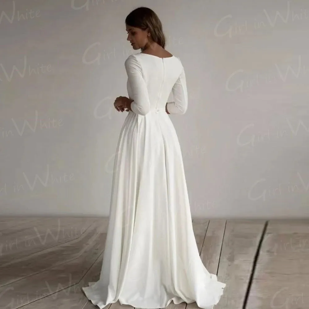 Wedding Guest Dresses: Wedding Dress Half Sleeve O Neck Bridal Wedding Gown