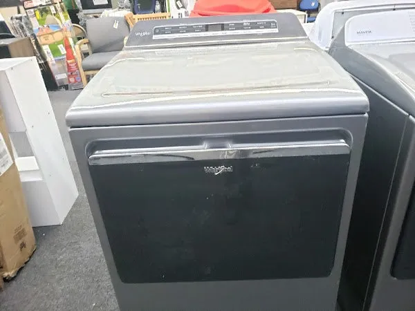 Whirlpool - 7.4 Cu. Ft. Smart Electric Dryer with Steam and Advanced Moisture Sensing - Chrome Shadow - display_model