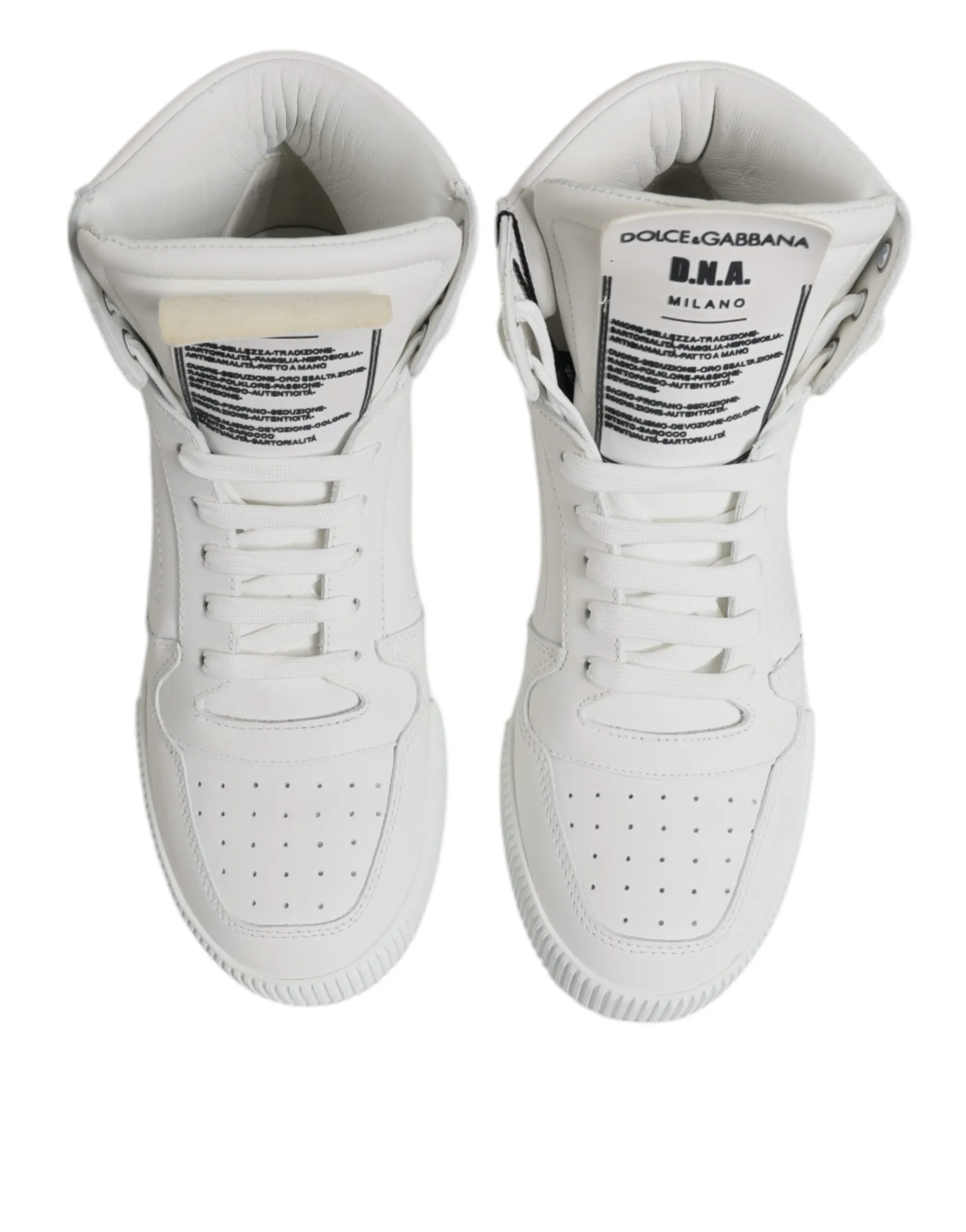 White Leather High Top Sneakers Shoes