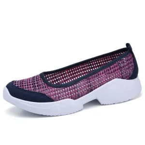 Women Flats Sneakers Shoes Breathable Mesh Walking Sneakers Ladies Woman Slip On Ballet Loafers