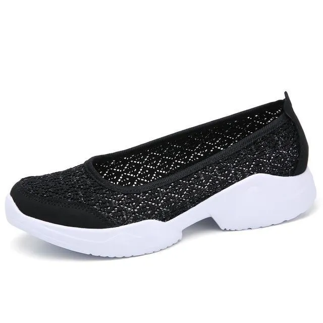 Women Flats Sneakers Shoes Breathable Mesh Walking Sneakers Ladies Woman Slip On Ballet Loafers
