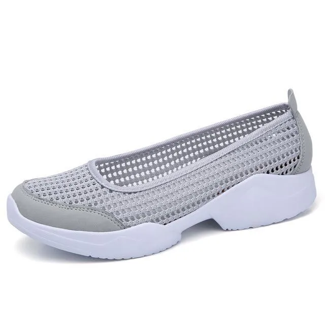 Women Flats Sneakers Shoes Breathable Mesh Walking Sneakers Ladies Woman Slip On Ballet Loafers