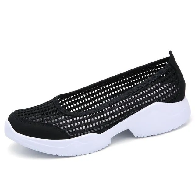 Women Flats Sneakers Shoes Breathable Mesh Walking Sneakers Ladies Woman Slip On Ballet Loafers
