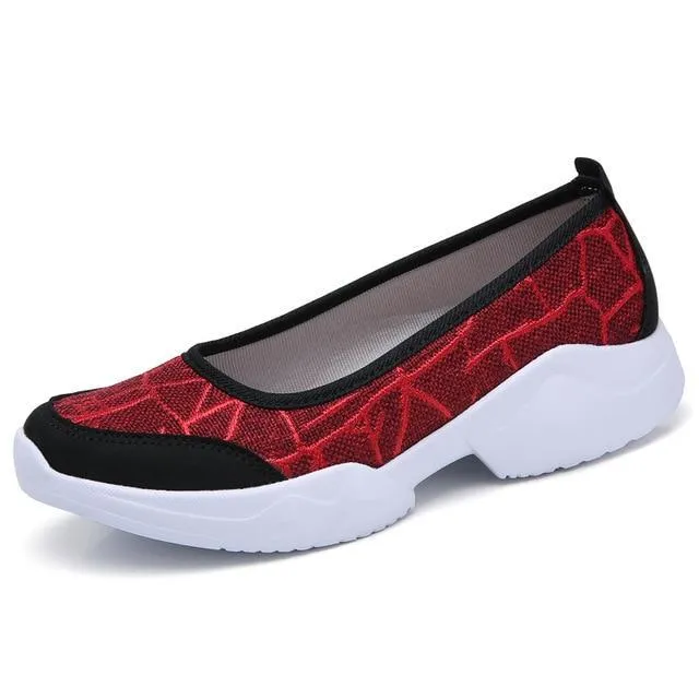 Women Flats Sneakers Shoes Breathable Mesh Walking Sneakers Ladies Woman Slip On Ballet Loafers