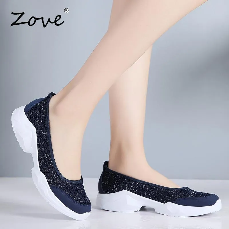 Women Flats Sneakers Shoes Breathable Mesh Walking Sneakers Ladies Woman Slip On Ballet Loafers