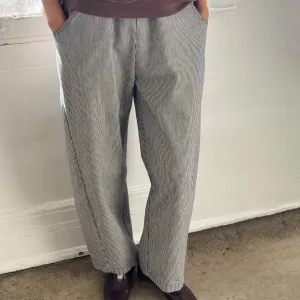 Women's Cotton Arc Pants - Navy Stripe