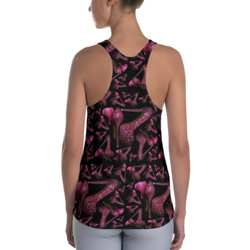 Women's Racerback Tank Nina 'Pink crystals shoes Kilamenation'