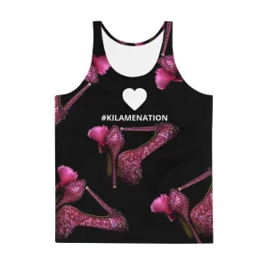Women's Racerback Tank Nina 'Pink crystals shoes Kilamenation'
