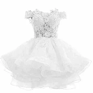 Women's Tulle Mini Cocktail Party Dress Short Prom Gown