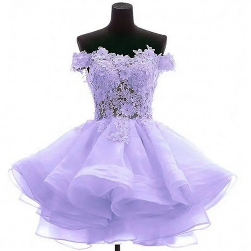 Women's Tulle Mini Cocktail Party Dress Short Prom Gown